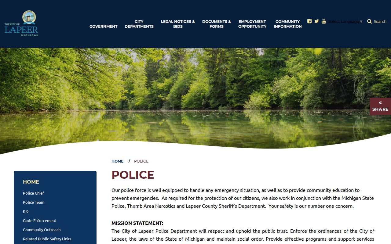 Lapeer County Lapeer Police Department arrest-record source